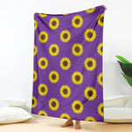 Purple Sunflower Pattern Print Blanket