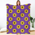 Purple Sunflower Pattern Print Blanket