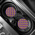 Purple Sunflower Pattern Print Car Coasters