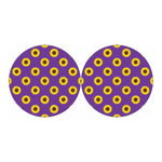 Purple Sunflower Pattern Print Car Coasters