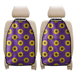 Purple Sunflower Pattern Print Car Seat Organizers