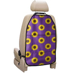 Purple Sunflower Pattern Print Car Seat Organizers