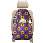 Purple Sunflower Pattern Print Car Seat Organizers