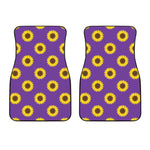 Purple Sunflower Pattern Print Front Car Floor Mats