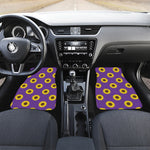 Purple Sunflower Pattern Print Front Car Floor Mats