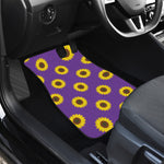 Purple Sunflower Pattern Print Front Car Floor Mats