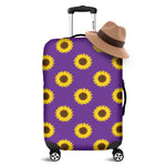 Purple Sunflower Pattern Print Luggage Cover