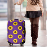 Purple Sunflower Pattern Print Luggage Cover