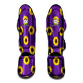 Purple Sunflower Pattern Print Muay Thai Shin Guards