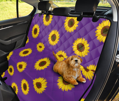 Purple Sunflower Pattern Print Pet Car Back Seat Cover
