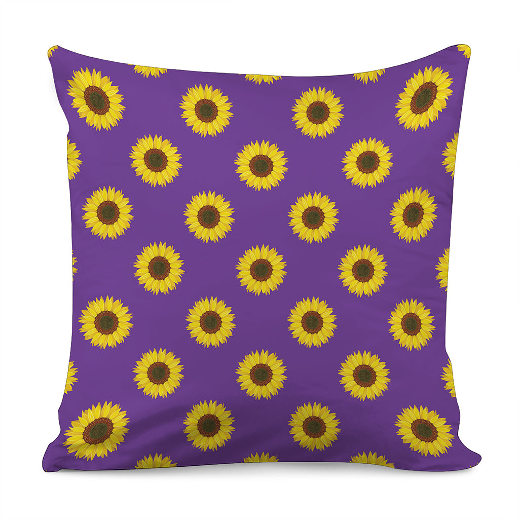 Purple Sunflower Pattern Print Pillow Cover