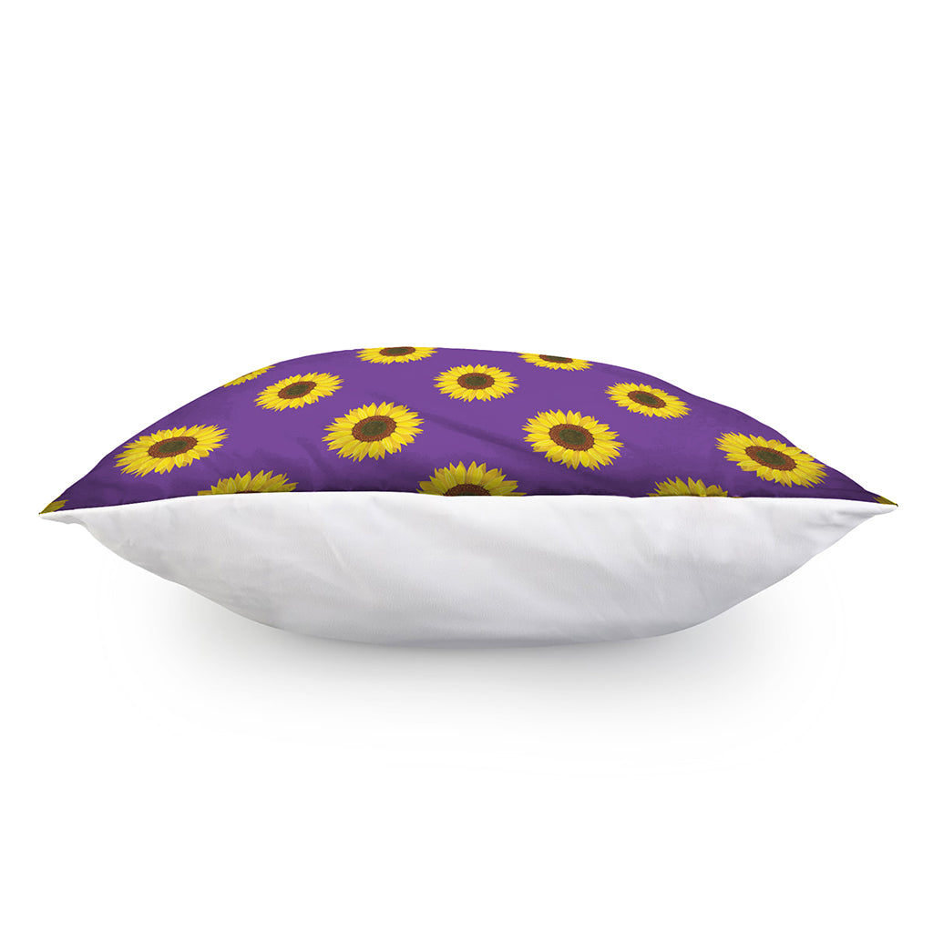Purple Sunflower Pattern Print Pillow Cover