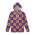 Purple Sunflower Pattern Print Pullover Hoodie