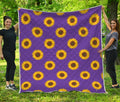 Purple Sunflower Pattern Print Quilt