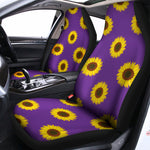 Purple Sunflower Pattern Print Universal Fit Car Seat Covers