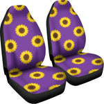 Purple Sunflower Pattern Print Universal Fit Car Seat Covers