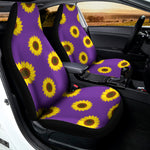 Purple Sunflower Pattern Print Universal Fit Car Seat Covers