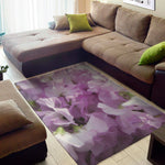 Purple Sweet Pea Print Area Rug