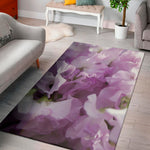 Purple Sweet Pea Print Area Rug