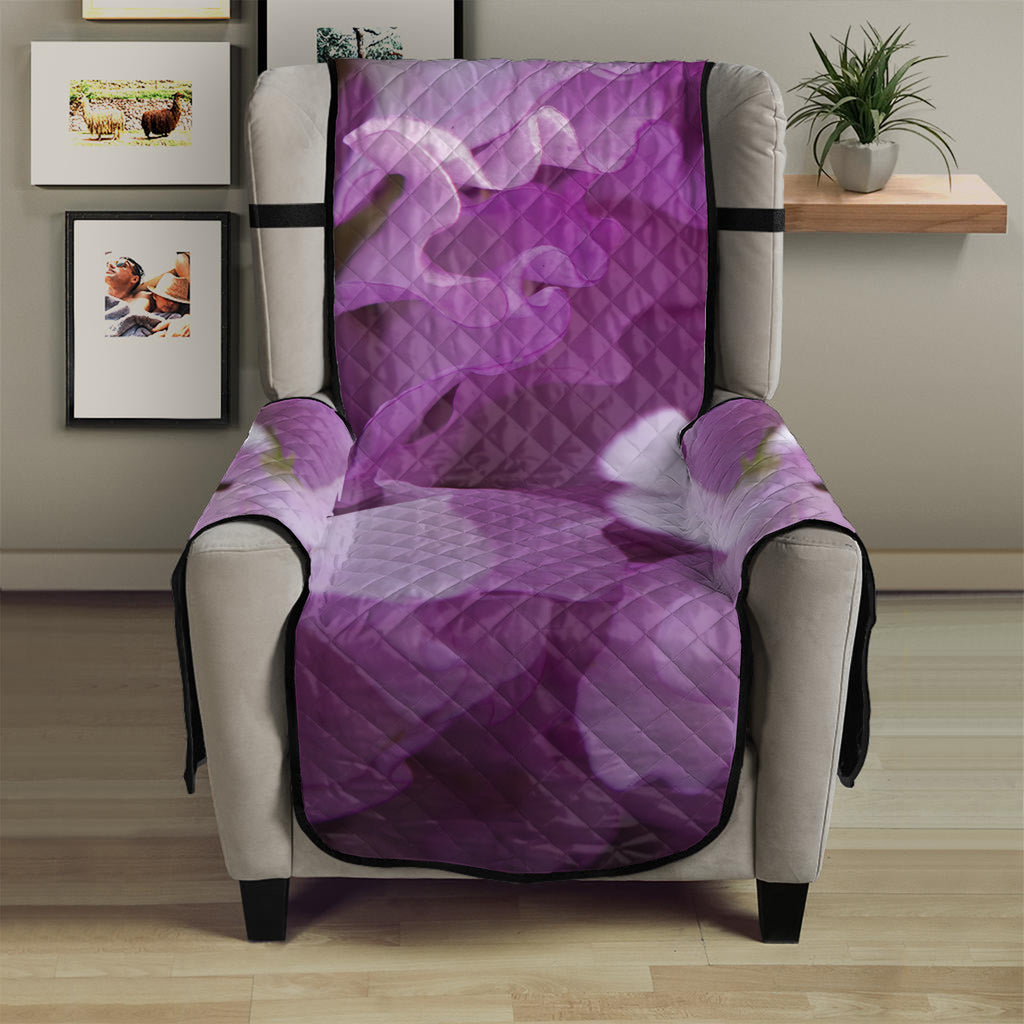 Purple Sweet Pea Print Armchair Protector