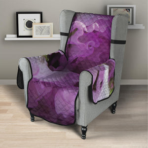 Purple Sweet Pea Print Armchair Protector