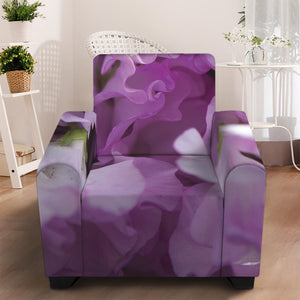 Purple Sweet Pea Print Armchair Slipcover