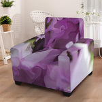 Purple Sweet Pea Print Armchair Slipcover