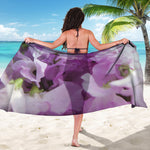 Purple Sweet Pea Print Beach Sarong Wrap