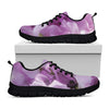 Purple Sweet Pea Print Black Sneakers