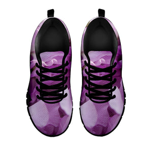 Purple Sweet Pea Print Black Sneakers