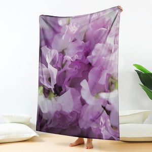 Purple Sweet Pea Print Blanket