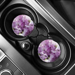 Purple Sweet Pea Print Car Coasters