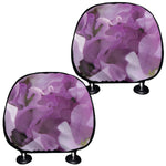 Purple Sweet Pea Print Car Headrest Covers