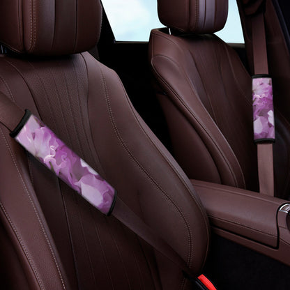 Purple Sweet Pea Print Car Seat Belt Covers