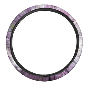 Purple Sweet Pea Print Car Steering Wheel Cover