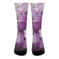 Purple Sweet Pea Print Crew Socks