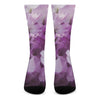 Purple Sweet Pea Print Crew Socks