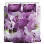 Purple Sweet Pea Print Duvet Cover Bedding Set