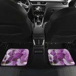 Purple Sweet Pea Print Front and Back Car Floor Mats