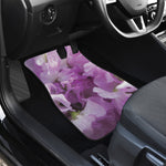Purple Sweet Pea Print Front and Back Car Floor Mats