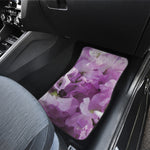 Purple Sweet Pea Print Front and Back Car Floor Mats