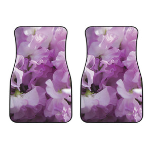 Purple Sweet Pea Print Front Car Floor Mats