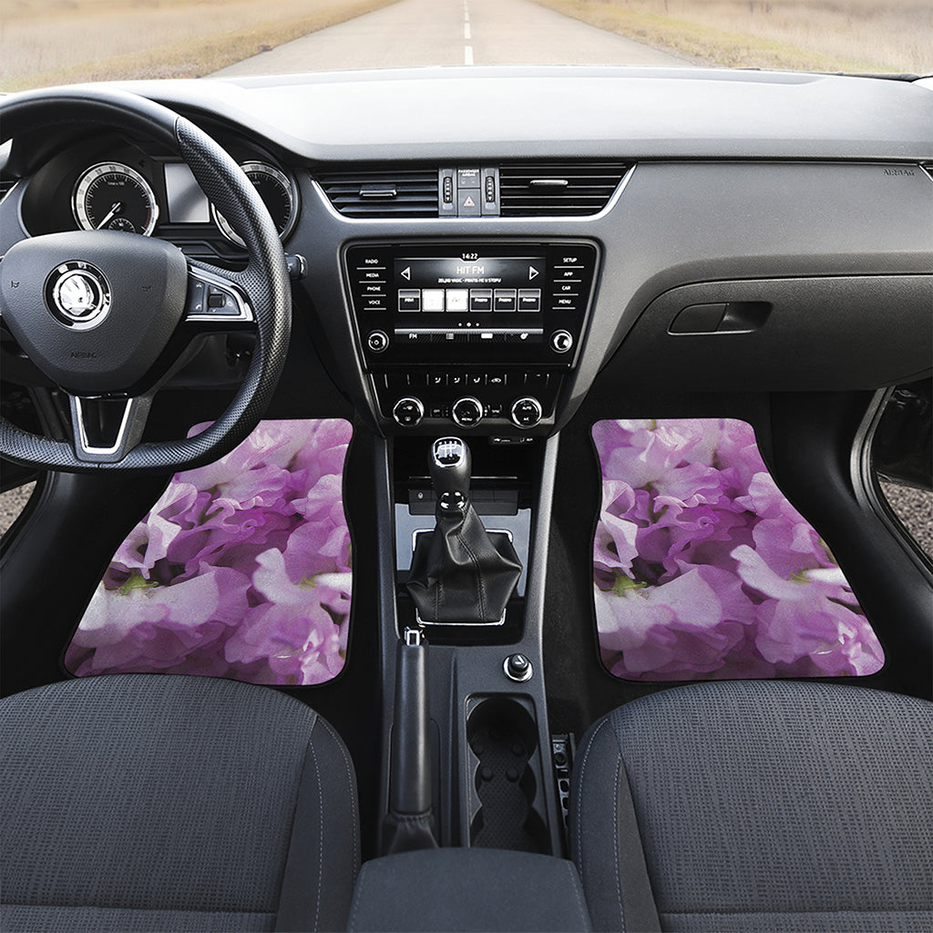 Purple Sweet Pea Print Front Car Floor Mats