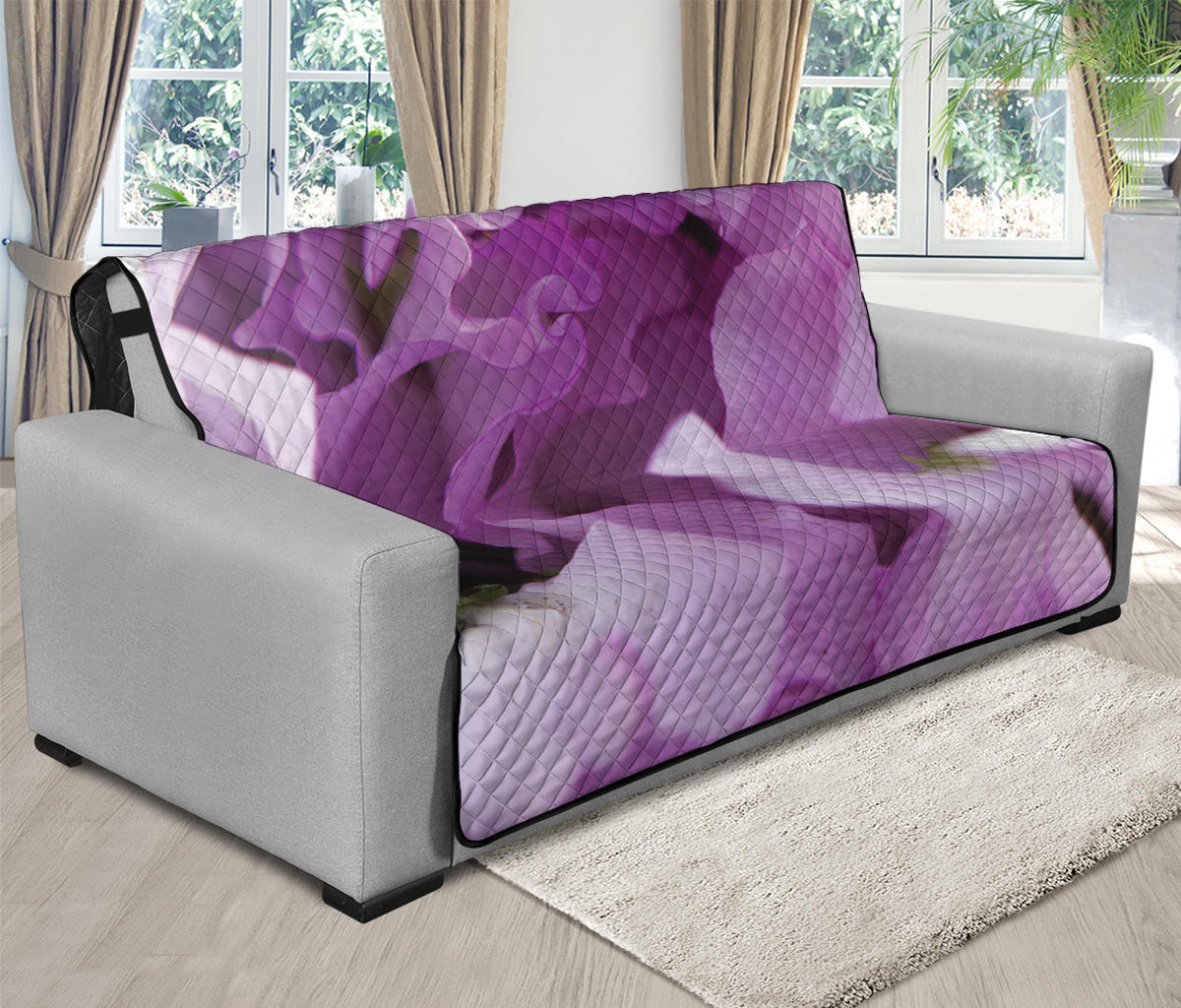 Purple Sweet Pea Print Futon Protector