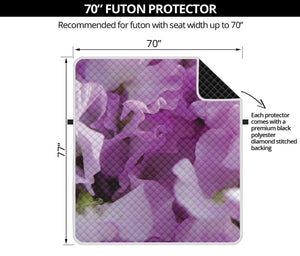 Purple Sweet Pea Print Futon Protector