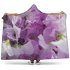 Purple Sweet Pea Print Hooded Blanket