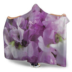 Purple Sweet Pea Print Hooded Blanket