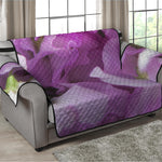 Purple Sweet Pea Print Loveseat Protector