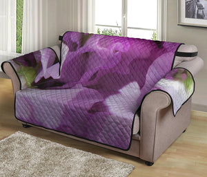 Purple Sweet Pea Print Loveseat Protector