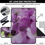 Purple Sweet Pea Print Loveseat Protector